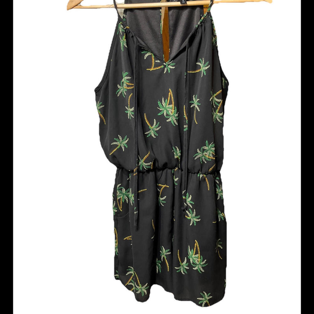 Woman Size Small Romper Spaghetti Straps  Palm Tree Vacation Wear- Island Cruise